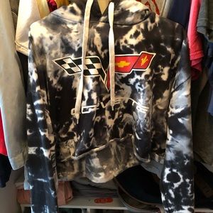 tie dye corvette hoodie crop top